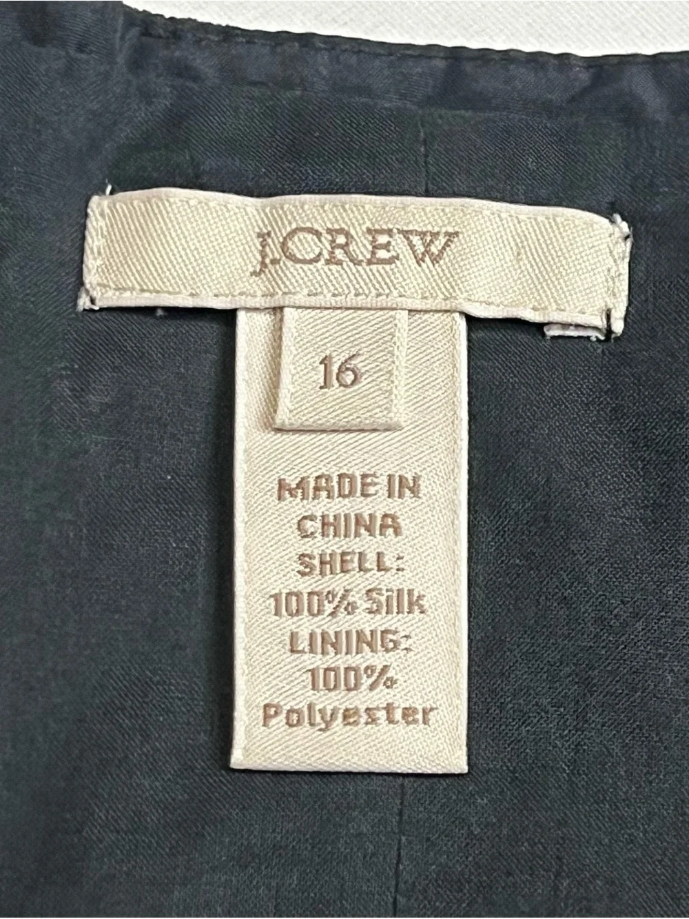 J. Crew Taryn Dress in 100% Silk Chiffon Black - Size 16